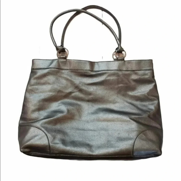Lancome metallic‎ gunmetal large tote - Picture 1 of 5